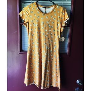 Yellow floral summer dress
